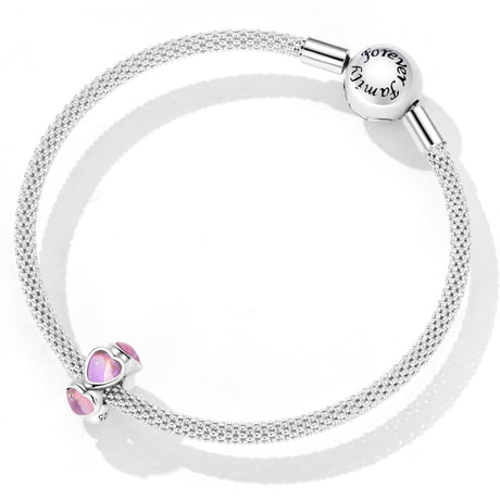 Solid 925 Signature Silver Puffy Hearts Charm
