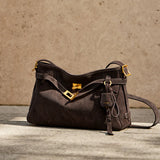 Nalandu Luxe Fortune Chime Slouch Shoulder Bag - Chocolate