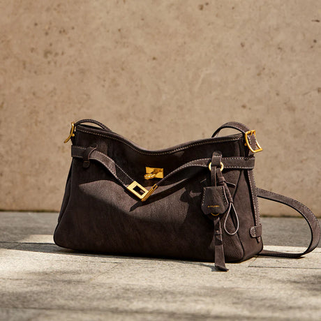 Nalandu Luxe Fortune Chime Slouch Shoulder Bag - Chocolate