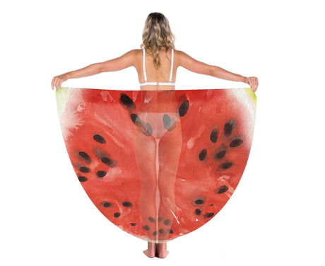 TODO Luxury Edition Chiffon Digital Print Beach Throw Yoga - Watermelon