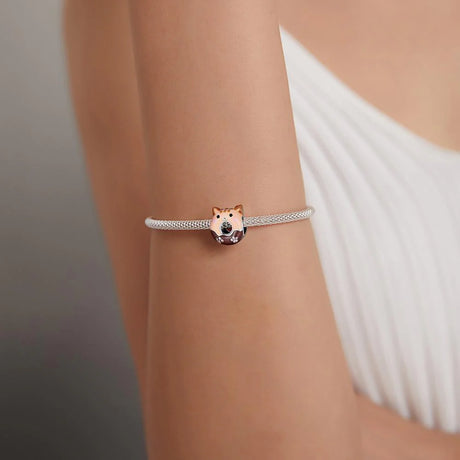 Solid 925 Sterling Silver Cutie Cat Pandora Inspired Charm