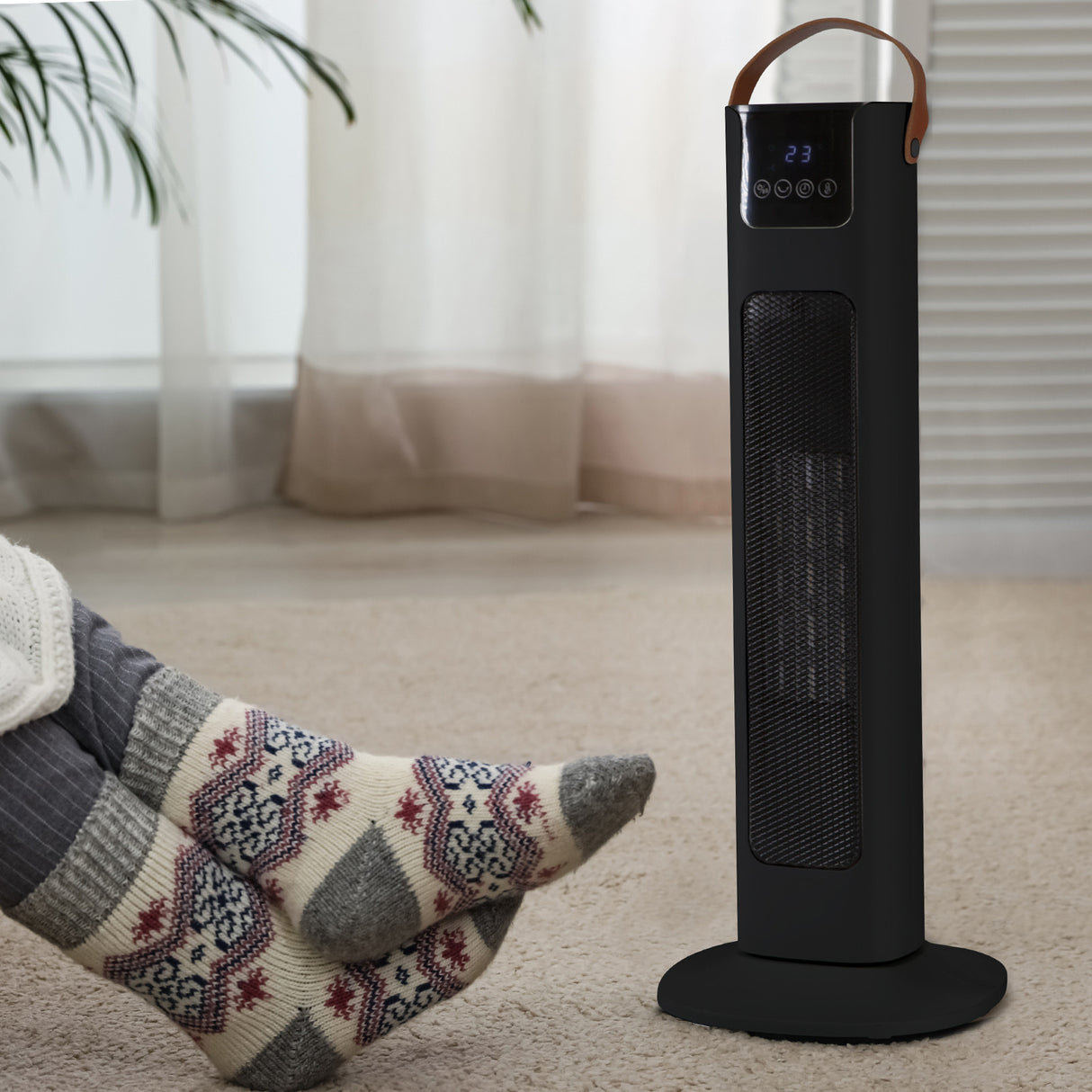 Pursonic Touch Screen Tower Heater - Black