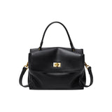 Nalandu Elegant Leather Satchel Bag - Black