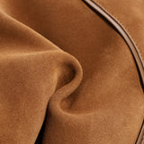 Suede Slouchy Hobo Tote Bag - Brown
