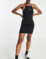 Vans Logo Halterneck Dress In Black