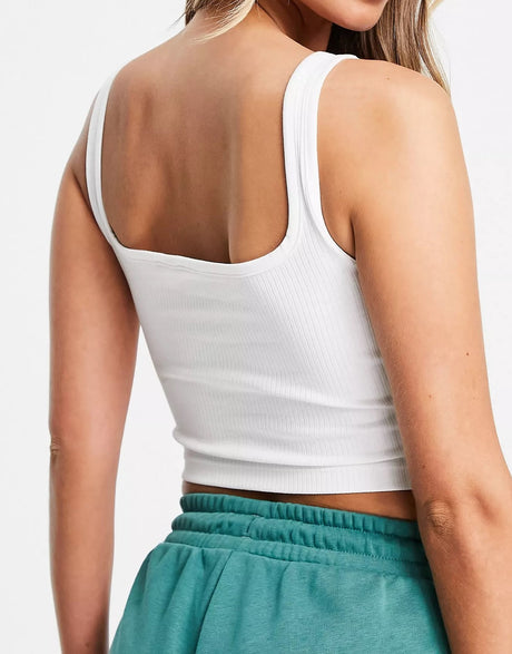 Puma Ribbed Bralette In White -