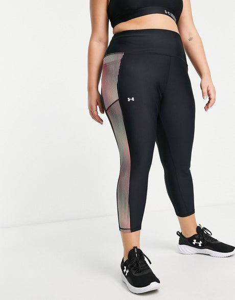 Under Armour Plus Heatgear Leggings With Side Panel In Black