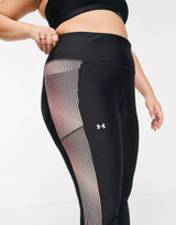 Under Armour Plus Heatgear Leggings With Side Panel In Black