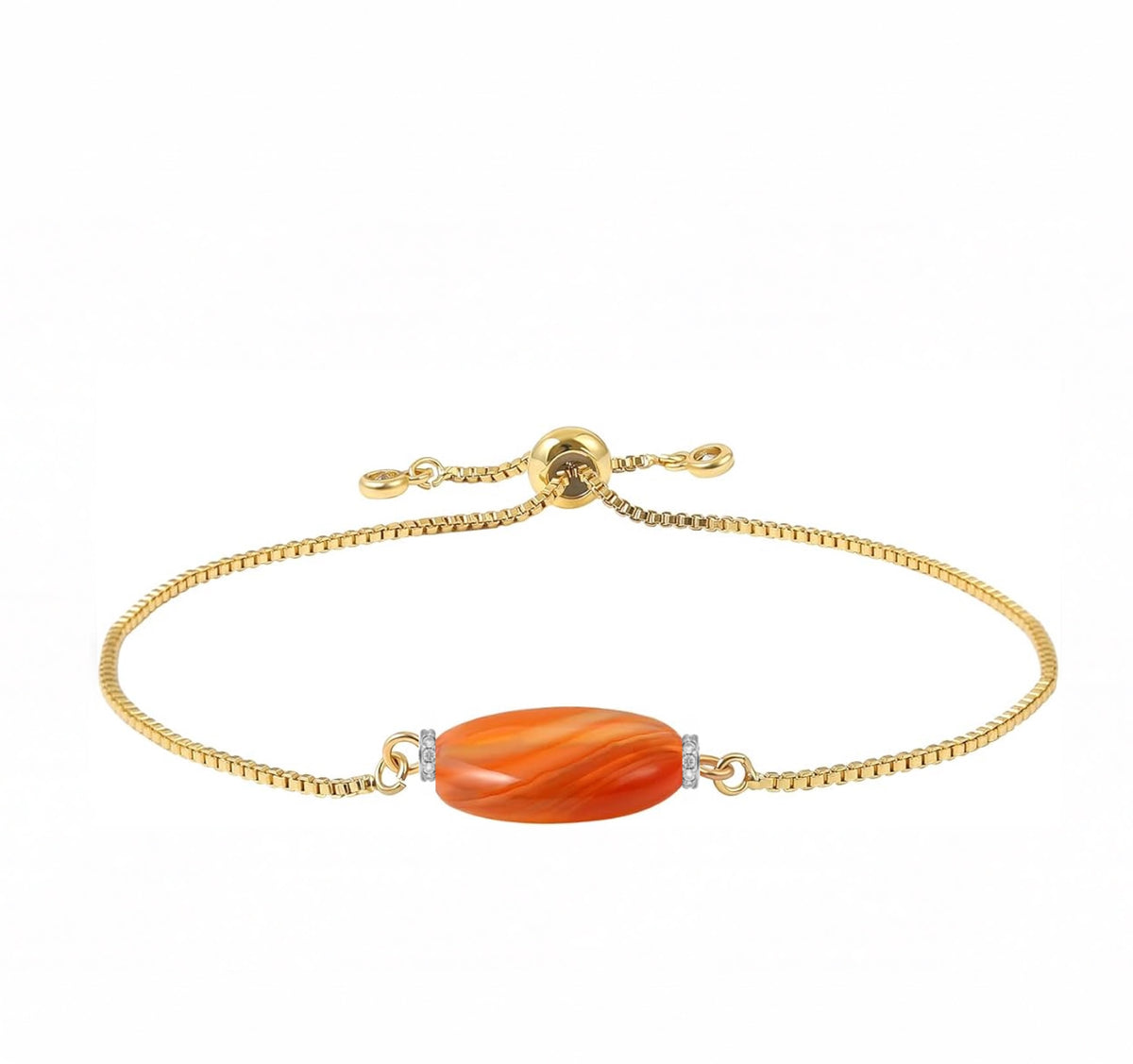 Liv Oliver 18K Gold Carnelian Slider Bracelet