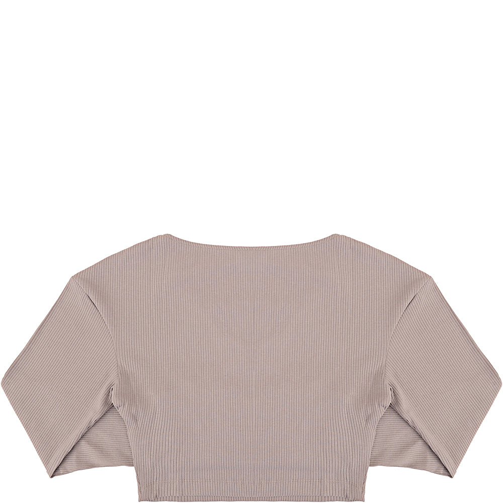 Puma Ribbed Wrap Top In Storm Grey