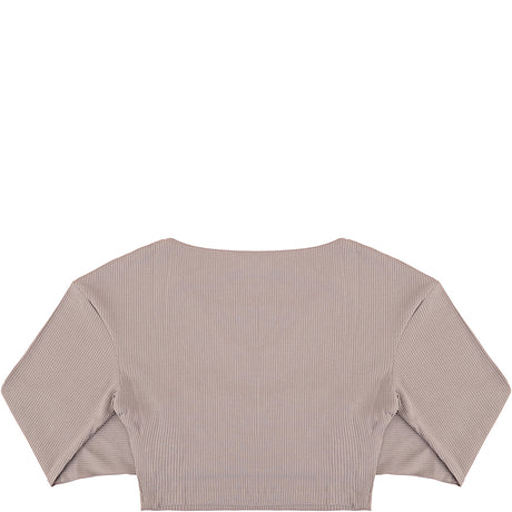 Puma Ribbed Wrap Top In Storm Grey