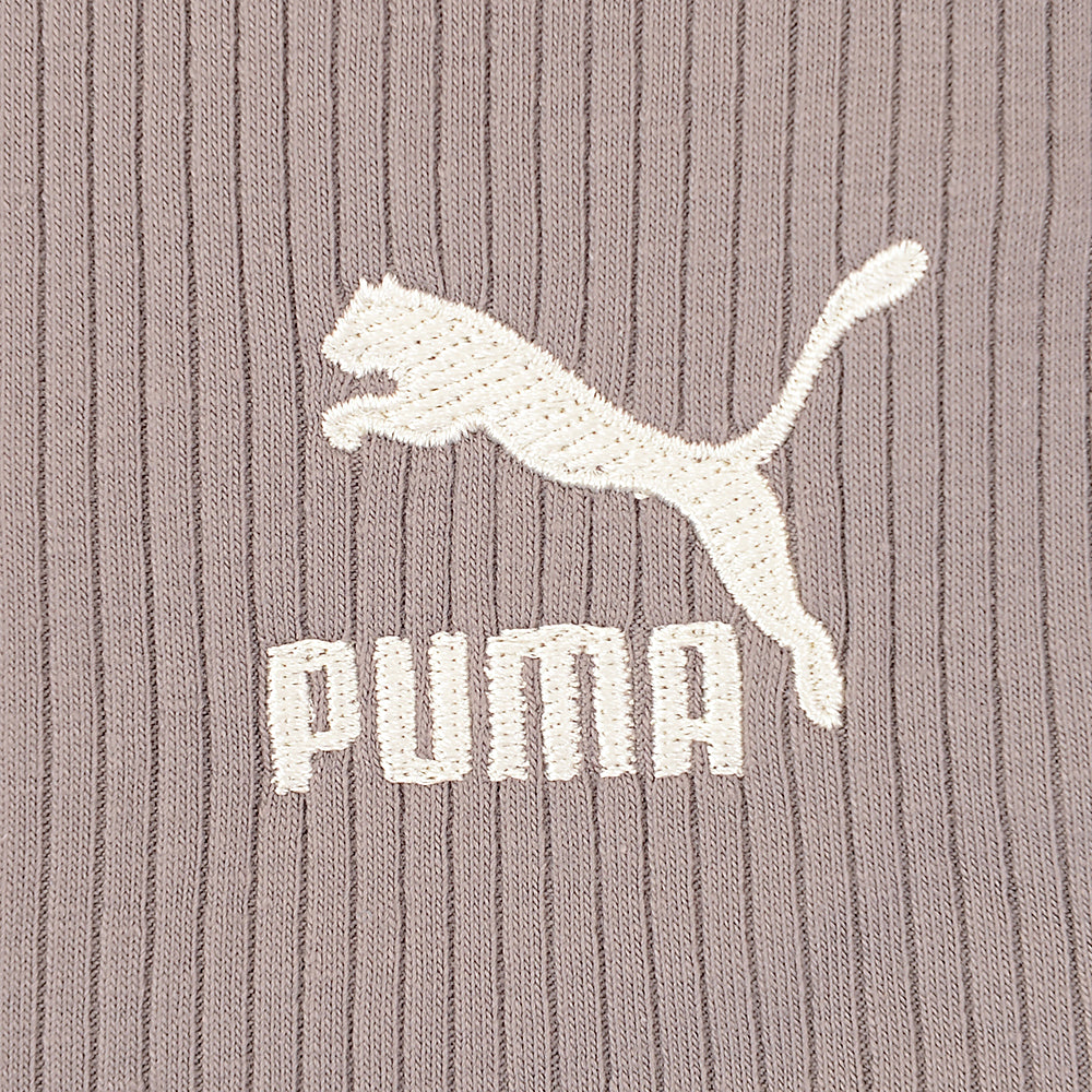 Puma Ribbed Wrap Top In Storm Grey