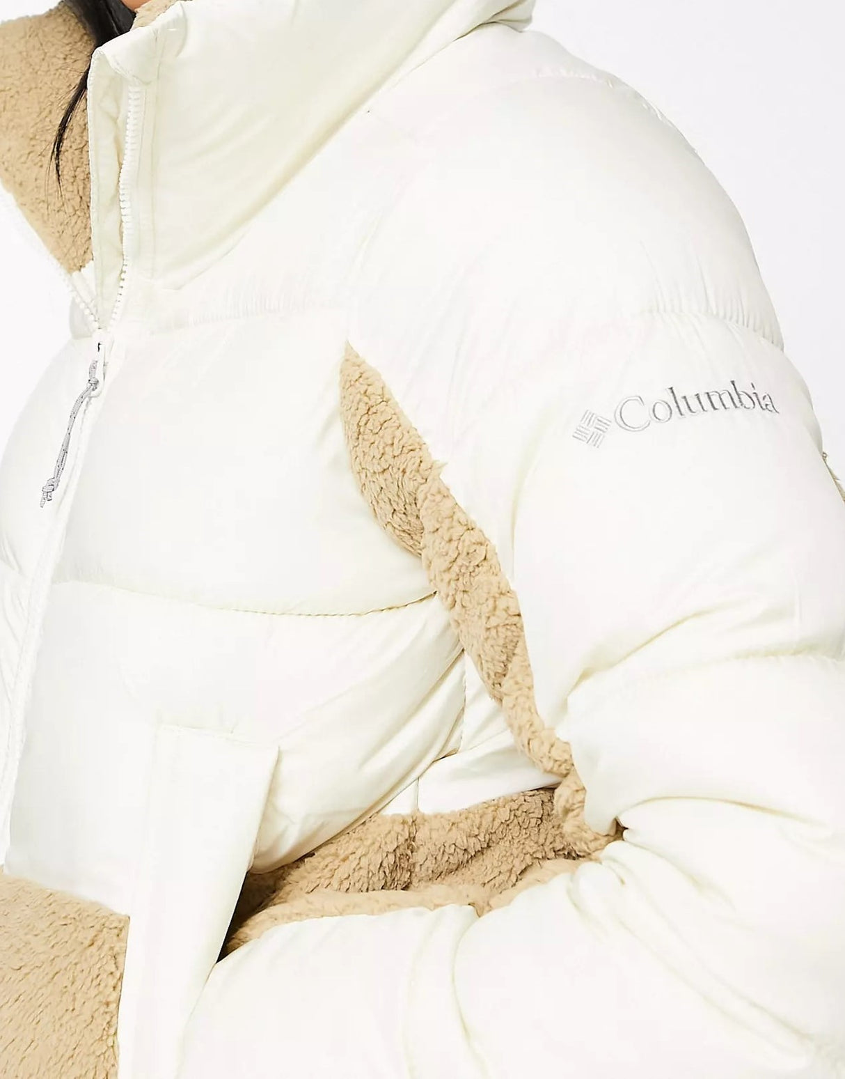 Columbia Leadbetter Point Sherpa Jacket In Cream