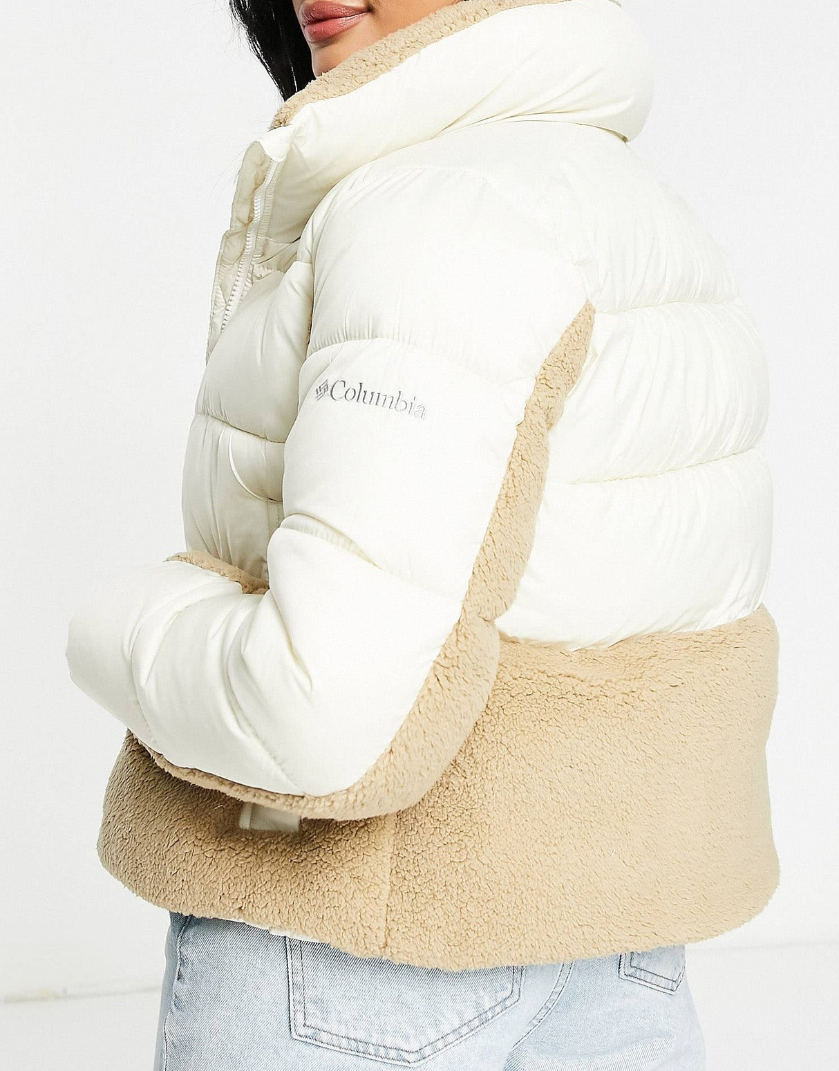 Columbia Leadbetter Point Sherpa Jacket In Cream