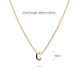 Bullion Gold Initials Brick Alphabet Letter Necklace Rose Gold Layered Steel Jewellery