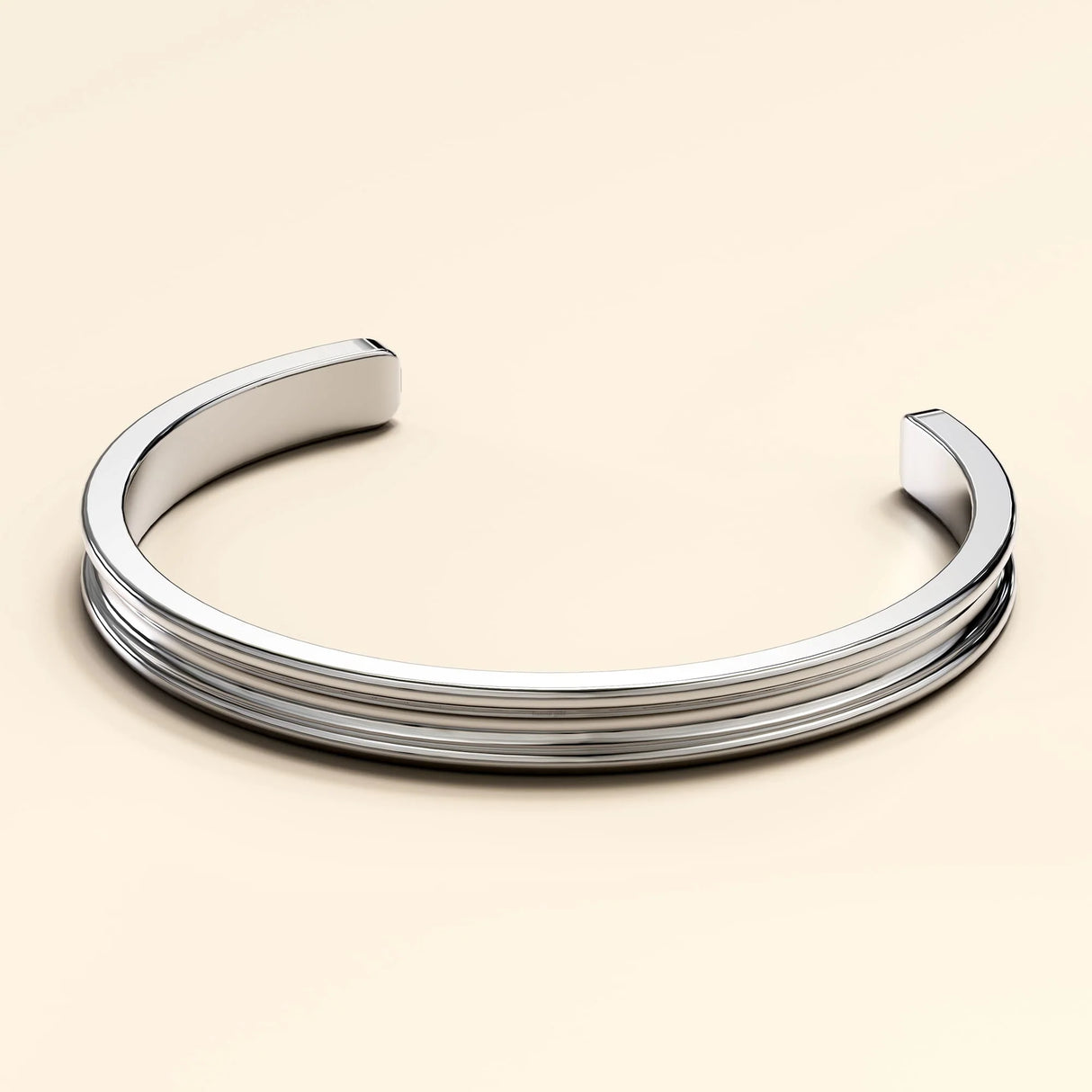 Bullion Gold Lisa Luxe Cuff Bangle White Gold