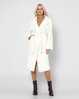 Lost In Lunar Women's Rose Teddy Coat - White