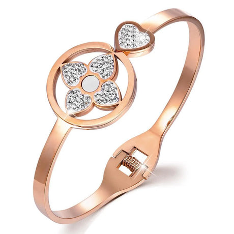 Bullion Gold Lucky Love Hinged Bangle