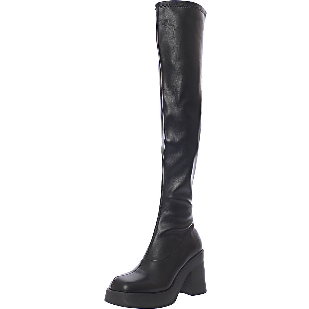 Steve Madden Upsurge 90S Over The Knee Heeled Boots In Black
