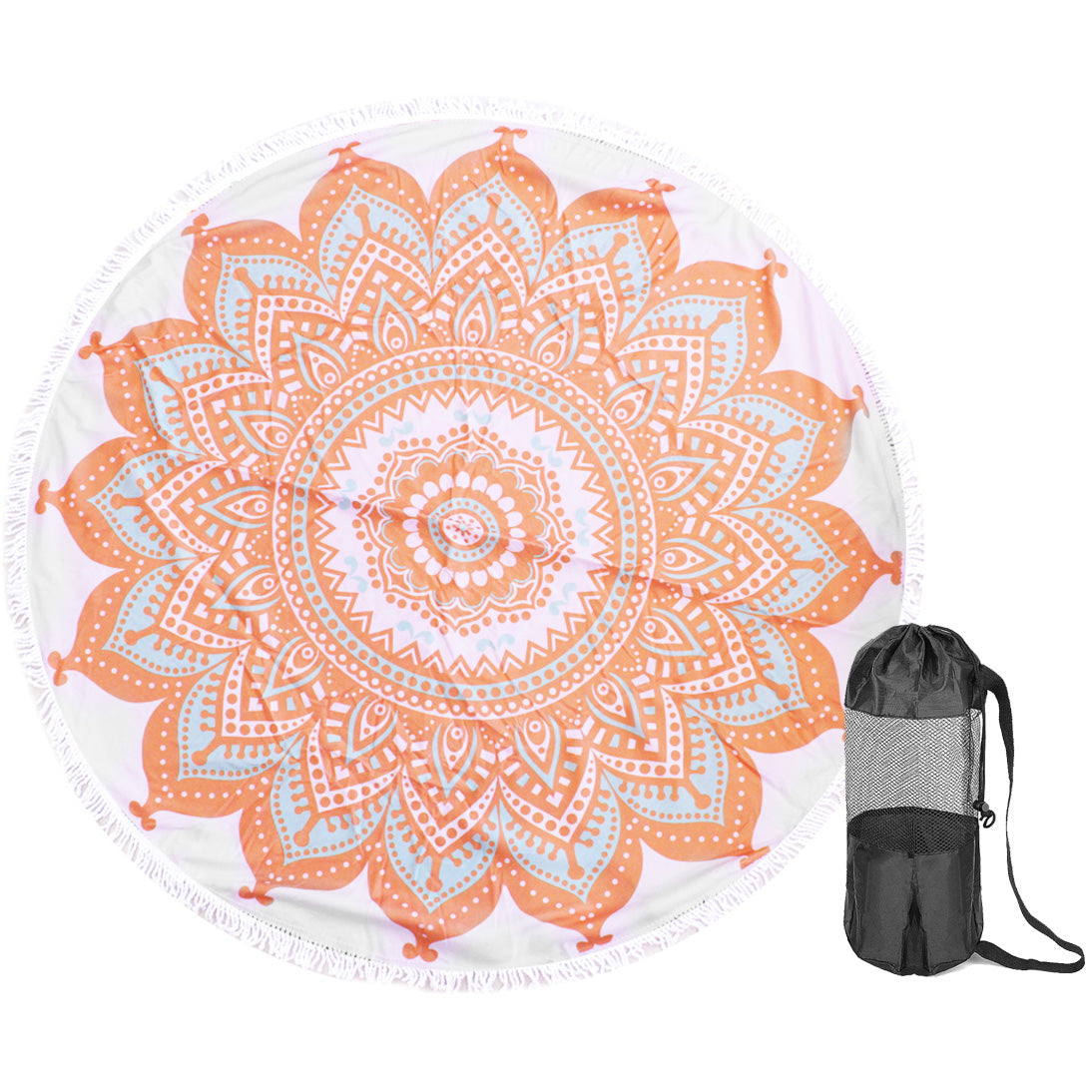 TODO Luxury Thick Microfiber Round Beach Towel Throw Rug Ttowel Boho Yellow