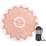 TODO Luxury Thick Microfiber Round Beach Towel Throw Rug Ttowel Boho Yellow