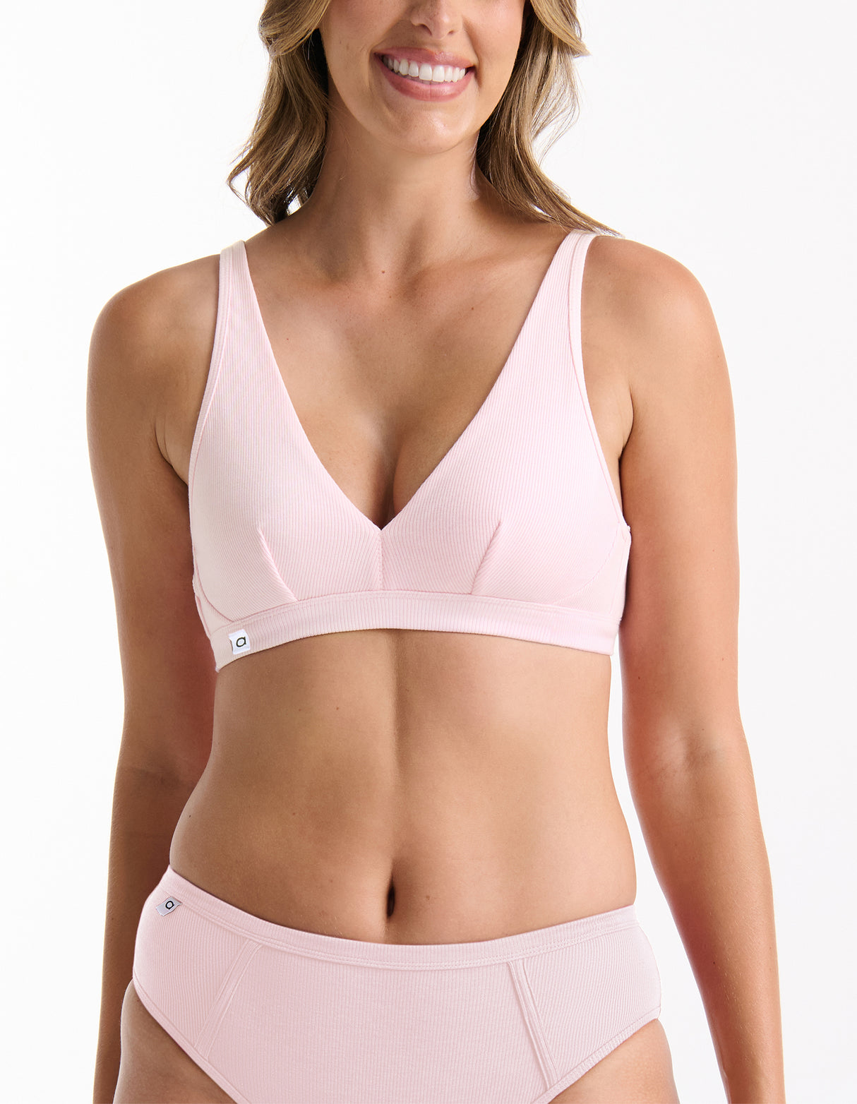 Ambra Refined Rib Plunge Bra - Shell