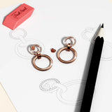 Krystal Couture Orbit of Radiance Earrings Embellished with SWAROVSKI Crystal in Rose Gold