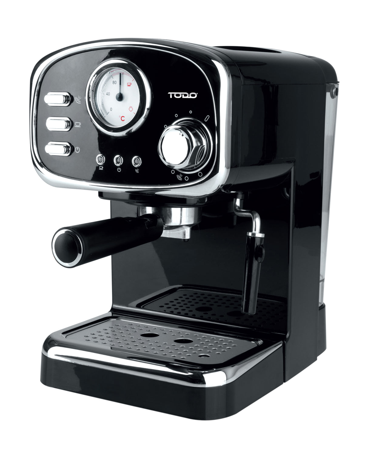 TODO Espresso Coffee Machine Maker Automatic 15 Bar Pump 1.25L - Black