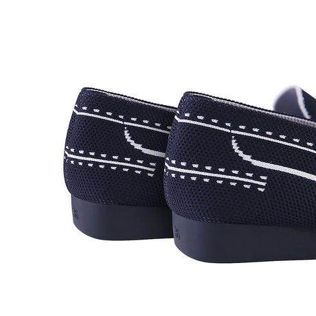 Comfortable Slip On Square Toe Loafers - Navy