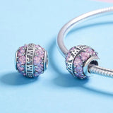 Solid 925 Sterling Silver Mom is Love CZ Charm