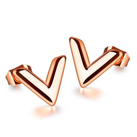 Boxed Bellatrix Star Bangle & V-Style Stud Earrings Set in Rose Gold