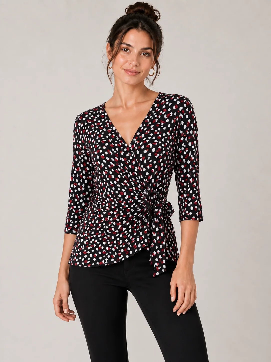 Worship Women's X-over Top - Black-Red-White