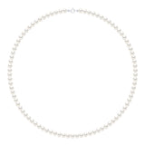 Necklace of Real Cultured Freshwater Pearls Semi Round 5-6 mm - Natural Pearl White - Longueur 42 cm