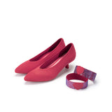 Belle Detachable Strap Mary Jane Heels - Watermelon