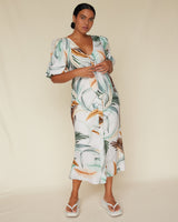 Amelius La Isla Linen Cocktail Dress - Nude Multi