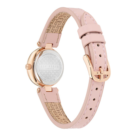 Ted Baker Womens Jolyye 24mm Rose Gold-Tone Case with White Dial and Pink Leather Strap