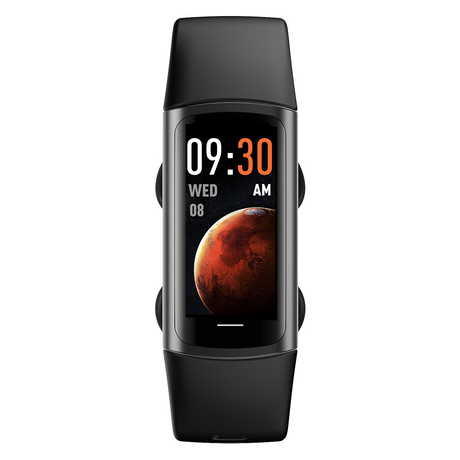 TODO Fitness Tracker Smart Watch BT 5.0 Body Thermometer Temperature BPM Monitor - Black