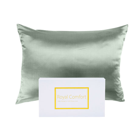 MULBERRY SILK PILLOW CASE TWIN PACK - SIZE: 51X76CM - SAGE