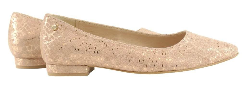 Bosccolo Womens Ballerina - Silver Plated Pale Pink