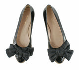 Bosccolo Womens Ballerina With Big Bow - Black Lacquered