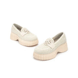 Paris Tweed Platform Loafers - Ivory