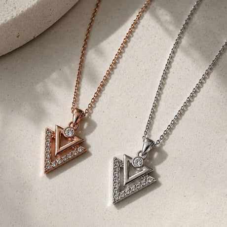 Krystal Couture Trilateral Necklace Embellished with Crystals from SWAROVSKI in White Gold
