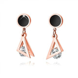 Bullion Gold Geometric Triangle Drop Earrings