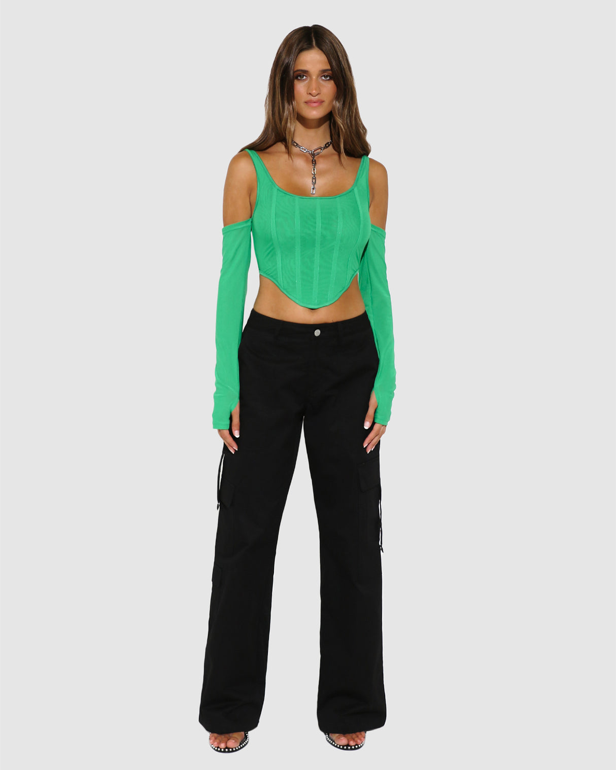 BY.DYLN Aria Corset - Green