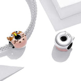 Solid 925 Sterling Silver Lovely Owl Pandora Inspired Charm