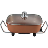 TODO 1500W Electric Frying Pan Skillet Golden Ceramic Coating Multi Function Cooker
