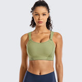 High Impact Lightly Padded Wireless Active Bra - Avocado