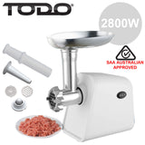 TODO Electric Meat Grinder Sausage Maker Filler Mincer Stuffer Kibbe 800W - Black