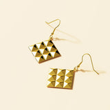 Bullion Gold Fascination Geometric Style Diamond Shape Metallic Earrings Gold