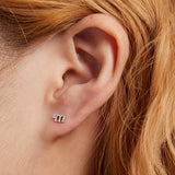 Solid 925 Signature Silver M&M Stud Earrings